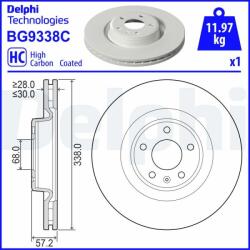 DELPHI Disc frana DELPHI BG9338C (BG9338C) - automobilus