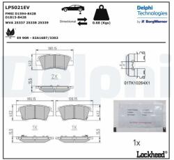 DELPHI set placute frana, frana disc DELPHI LP5021EV (LP5021EV)