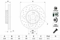 Bosch Disc frana BOSCH 0 986 479 H37 (0 986 479 H37) - automobilus