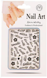 Nail Art Nail-Art köröm matrica - fekete (194411_YM227)