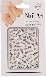 Nail Art Nail-Art köröm matrica - fekete (194411_YM226F)