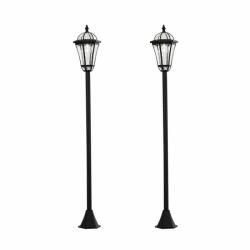Oasom Napelemes kandeláber kerti lámpa világítás 2 db LED-es lámpa rozsdamentes acél (KANDELABER_2DB_129CM)