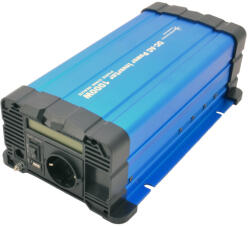 NEW ENERGY Tiszta szinuszos inverter 12V 1000W áramátalakító szigetüzemű napelemrendszerekhez, digitális kijelzővel (INVERTER_12V_1000W_USB)