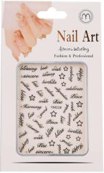 Nail Art Nail-Art köröm matrica - fekete (194411_YM228)