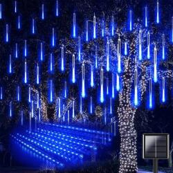 Voltronic Napelemes meteor fényfüzér 30 cm LED kék kültéri világítás vízálló karácsonyi dekoráció napelemes meteorzápor fény (FENYFUZER_MET_30_KEK)