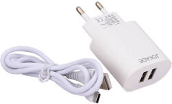 JOKADE Dupla USB-aljzatos hálózati töltő, C kábellel (30608)