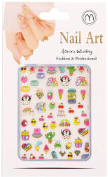 Nail Art Nail-Art köröm matrica - színes (194411_YM412)