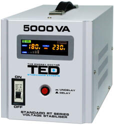 TED Electric Stabilizator de tensiune cu 2 prize TED RT TED000187, 5000 VA, 3000 W, regleta (TED000187)