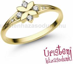 Úristen, házasodunk! E308SC - CIRKÓNIA köves sárga arany Eljegyzési Gyűrű