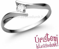 Úristen, házasodunk! E333FC - CIRKÓNIA köves fehér arany Eljegyzési Gyűrű