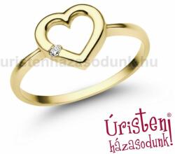 Úristen, házasodunk! E352SC - CIRKÓNIA köves sárga arany Eljegyzési Gyűrű