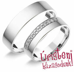 Úristen, házasodunk! 5fl11b Klasszikus Karikagyűrű Gyémánt Kövekkel