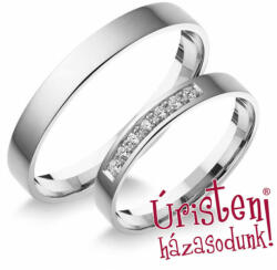 Úristen, házasodunk! 3fl7b Klasszikus Karikagyűrű Gyémánt Kövekkel