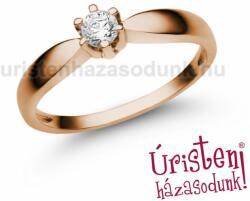 Úristen, házasodunk! E9RC - CIRKÓNIA köves rozé arany Eljegyzési Gyűrű