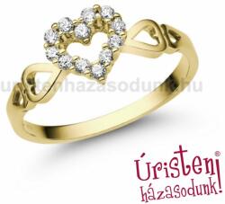 Úristen, házasodunk! E351SC - CIRKÓNIA köves sárga arany Eljegyzési Gyűrű