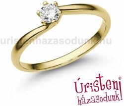 Úristen, házasodunk! E209SC - CIRKÓNIA köves sárga arany Eljegyzési Gyűrű