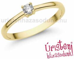Úristen, házasodunk! E365SC - CIRKÓNIA köves sárga arany Eljegyzési Gyűrű