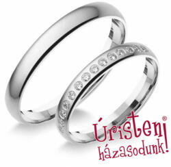 Úristen, házasodunk! 3fd14b Klasszikus Karikagyűrű Gyémánt Kövekkel