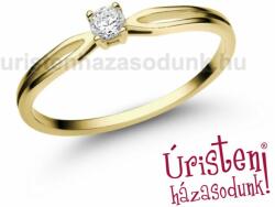 Úristen, házasodunk! E8SC - CIRKÓNIA köves sárga arany Eljegyzési Gyűrű