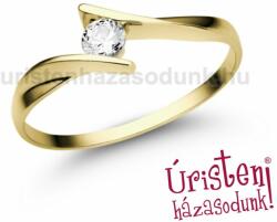Úristen, házasodunk! E333SC - CIRKÓNIA köves sárga arany Eljegyzési Gyűrű