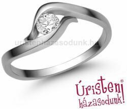 Úristen, házasodunk! E326FC - CIRKÓNIA köves fehér arany Eljegyzési Gyűrű