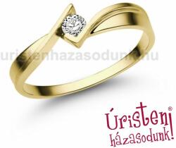 Úristen, házasodunk! E334SC - CIRKÓNIA köves sárga arany Eljegyzési Gyűrű