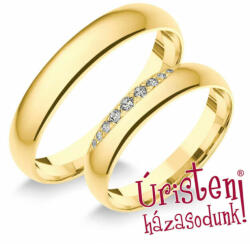 Úristen, házasodunk! 4sd9b Klasszikus Karikagyűrű Gyémánt Kövekkel