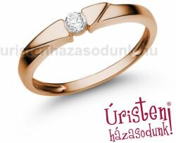 Úristen, házasodunk! E12RC - CIRKÓNIA köves rozé arany Eljegyzési Gyűrű