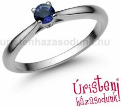 Úristen, házasodunk! E102FZK - KÉK ZAFÍR köves fehér arany Eljegyzési Gyűrű