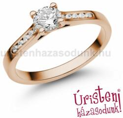 Úristen, házasodunk! E109RC - CIRKÓNIA köves rozé arany Eljegyzési Gyűrű