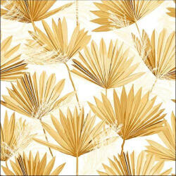 Ambiente Palm Leaf Gold papírszalvéta 33x33cm, 20db-os