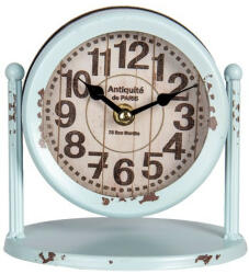 Clayre & Eef Asztali fém óra világos türkiz, 15x15x11cm