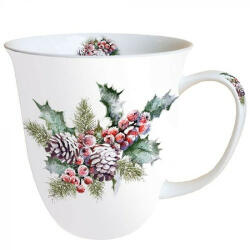 Ambiente Holly and Berries porcelánbögre 0, 4l