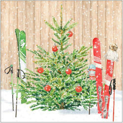 PPD Christmas Skiing papírszalvéta 33x33cm, 20 db-os