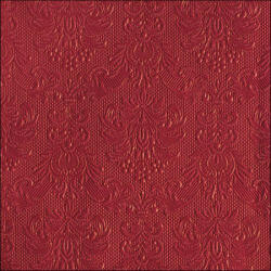Ambiente Elegance dark red dombornyomott papírszalvéta 33x33cm, 15db-os - perfectodekor
