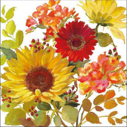 Ambiente Sunny Flowers Cream papírszalvéta 33x33cm, 20db-os