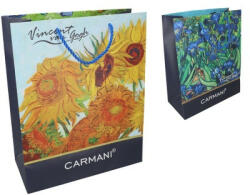 Hanipol Carmani Ajándéktáska papír 20x25x10cm, Van Gogh: Napraforgók/Íriszek