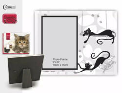 Hanipol Carmani Üveg képkeret 23x18cm, 10x15-ös képnek, fekete macskás