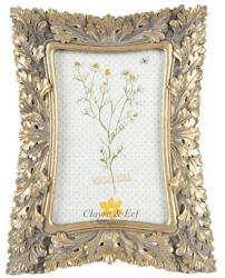 Clayre & Eef Arany színű leveles képkeret 16x2x21cm, műanyag