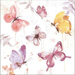 Ambiente Butterfly Collection Rose papírszalvéta 33x33cm, 20db-os - perfectodekor
