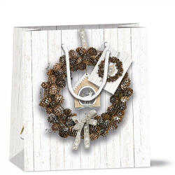 Ambiente Pine Cone Wreath papír ajándéktáska 22x13x25cm