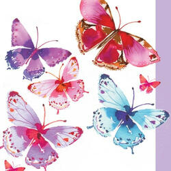 PPD Aquarell Butterflies papírszalvéta 33x33cm, 20db-os - perfectodekor