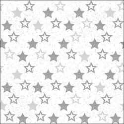 Ambiente Stars All Over Silver papírszalvéta 33x33cm, 20db-os