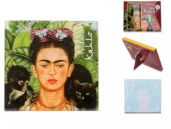 Hanipol Carmani Üveg poháralátét 10, 5x10, 5cm Frida Kahlo: Önarckép tövisnyaklánccal és kolibrivel