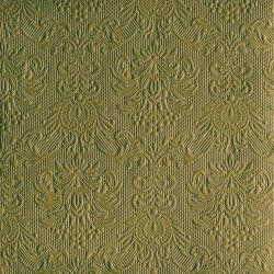 Ambiente Elegance Olive Green dombornyomott papírszalvéta 40x40cm, 15db-os