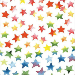 Ambiente Colourful Stars mix papírszalvéta 33x33cm, 20db-os - perfectodekor