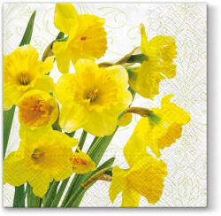 PAW Yellow Daffodils papírszalvéta 33x33cm, 20db-os - perfectodekor