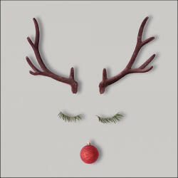 Ambiente Christmas Reindeer Grey papírszalvéta 33x33cm, 20db-os