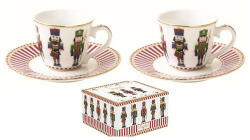 Easy Life Nutcrackers porcelán eszpresszó csésze+alj 2 személyes 80ml, díszdobozban