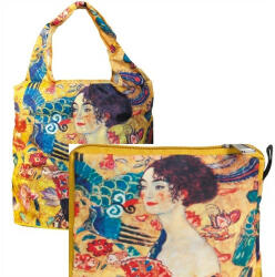 Fridolin Táska a táskában, polyester, Klimt: Lady with Fan, 42x48cm, összehajtva 16x13cm